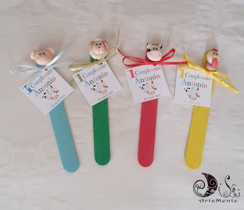 40 pezzi Coloratissimi Animali Segnalibro Bambini Fumetto in Legno Regalino Gadget Festa Compleanno Bambini per Bomboniera Battesimo Natale 