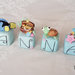 Cake topper cubi tema mare con pesci, tartaruga e tesoro sommerso per bimba