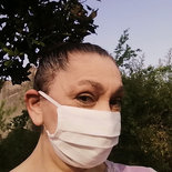 Maschera in cotone filtrato a triplo strato, con cinghie regolabili e filo per il naso, confezione da 5, colore: nero