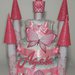 Torta di Pannolini Pampers Castello Farfalle femmina rosa idea regalo originale e utile nascita battesimo