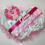 Torta di Pannolini Pampers Cuore femmina rosa Minnie idea regalo originale ed utile per nascite battesimi ...