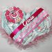 Torta di Pannolini Pampers Cuore femmina rosa Minnie idea regalo originale ed utile per nascite battesimi ...