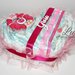 Torta di Pannolini Pampers Cuore femmina rosa Minnie idea regalo originale ed utile per nascite battesimi ...