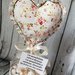 Vaso decorativo con cuore in stoffa stampata floreale. Frase IDEA REGALO CENTROTAVOLA Decorazione Allestimenti Home Decor