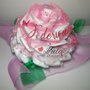 Torta di Pannolini Pampers baby dry bouquet FIORI bouquet rosa grande nascita battesimo baby shower