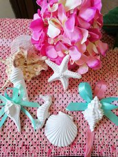 Segnaposto : stella marina,conchiglie, cavalluccio marino gesso ceramico profumato