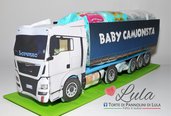 Torta di Pannolini Pampers CAMION TIR idea regalo nascita battesimo baby shower maschio camionista