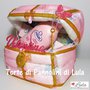 Torta di pannolini SCRIGNO PORTAGIOIE BAULE + PRODOTTO BAGNO idea regalo nascita battesimo baby shower femmina