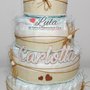 Torta di Pannolini Pampers Country Chic idea regalo, nascita, battesimo, compleanno, baby shower