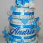 Torta di Pannolini Pampers pioggia di Cuori idea regalo, nascita, battesimo, compleanno, baby shower