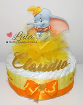 Torta di Pannolini DUMBO maschio femmina Pampers Baby Dry idea regalo nascita battesimo baby shower