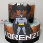 Torta di Pannolini Pampers BATMAN supereroi idea regalo, nascita, battesimo, compleanno, baby shower