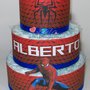 Torta di Pannolini Pampers SPIDERMAN supereroi idea regalo, nascita, battesimo, compleanno, baby shower