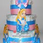 Torta di pannolini Pampers ALICE nel paese delle meraviglie femmina idea regalo nascita battesimo baby shower