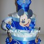 Torta di pannolini Pampers Topolino maschio idea regalo nascita battesimo baby shower