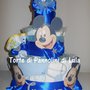 Torta di pannolini Pampers Topolino + coperta maschio idea regalo nascita battesimo baby shower