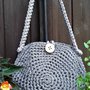 Borsa in fettuccia lurex/cotone/lycra nuova crochet natura made in Italy Pirite