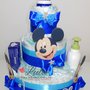 Torta di pannolini Pampers Topolino maschio idea regalo nascita battesimo baby shower