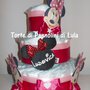 Torta di pannolini Pampers Minnie femmina idea regalo nascita battesimo baby shower