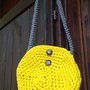 borsa in fettuccia/cotone/lycra nuova crochet natura made in Italy Zolfo