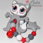 Gioco dentizione Massaggiagengive GATTINO in silicone alimentare PERSONALIZZABILE CON INIZIALE idea regalo nascita battesimo baby shower