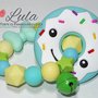 Gioco dentizione Massaggiagengive CIAMBELLA in silicone alimentare PERSONALIZZABILE CON INIZIALE idea regalo nascita battesimo baby shower