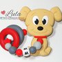 Gioco dentizione Massaggiagengive CAGNOLINO in silicone alimentare PERSONALIZZABILE CON INIZIALE idea regalo nascita battesimo baby shower