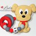 Gioco dentizione Massaggiagengive CAGNOLINO in silicone alimentare PERSONALIZZABILE CON INIZIALE idea regalo nascita battesimo baby shower