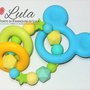 Gioco dentizione Massaggiagengive TOPOLINO in silicone alimentare PERSONALIZZABILE CON INIZIALE idea regalo nascita battesimo baby shower