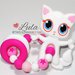 Gioco dentizione Massaggiagengive GATTINO in silicone alimentare PERSONALIZZABILE CON INIZIALE idea regalo nascita battesimo baby shower