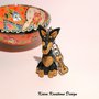 Portachiavi in fimo cane pinscher, miniature, idee regalo compleanno, regalo cane, regalo per appassionati di cani, pinscher in fimo