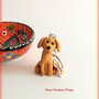 Portachiavi in fimo labrador, golden retriever, cane, miniature, idee regalo compleanno, regalo natale, regalo per appassionati di cani