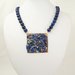 collana pietre dure lapislazzuli con pendente rettangolare 