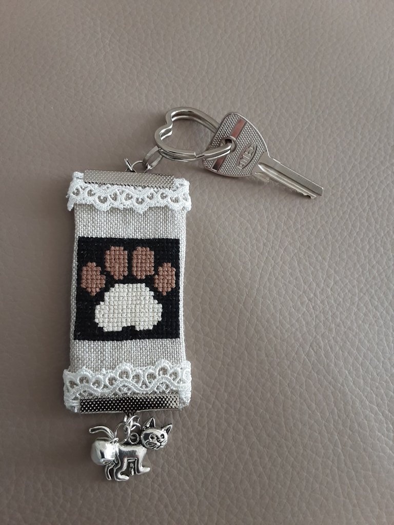 Ouligay Y2k - Portachiavi a forma di gatto, con cuore e stella, per amanti dei gatti, 2 pezzi, rosa, grigio, 13 cm
