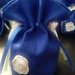 sacchetto blu con rosa glitter ideale per 25° o 50° di matrimonio