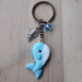 SAFIGLE Portachiavi Coppia A Forma Di Delfino E Balena - Peluche In PVC E Lega Di Zinco, Carino Ciondolo Per Chiavi E Borsa, 9,7x6,5x3 Cm