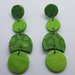 Orecchini pendenti verde fimo tondi pasta polimerica 2