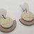 Orecchini pendenti beige bianco tortora retro fimo tondi pasta polimerica 