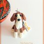 Portachiavi cane beagle personalizzato con nome su un charm a forma di osso, idea regalo personalizzata per amanti dei beagle