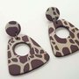 Orecchini stampa giraffa animalier fimo pasta polimerica 1