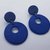 Orecchini blu glitter tondo fimo pasta polimerica