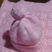 Cuffia neonato lana handmade in Italy "bocci di rosa"
