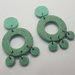 Orecchini verde tiffany effetto granito colorati fimo tondi pasta polimerica 2