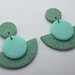 Orecchini verde tiffany effetto granito colorati fimo tondi pasta polimerica 1