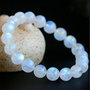 Bracciale elastico in autentica adularia pietra di luna naturale perle 8 mm chakra cristalloterapia