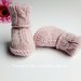 Stivaletti neonata - colore rosa con trecce - pura lana merino superwash