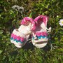 Sandali bimba di cotone fatti al'uncinetto / scarpine neonata