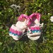 Sandali bimba di cotone fatti al'uncinetto / scarpine neonata