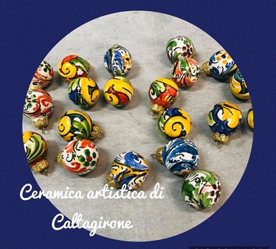 palline di natale in ceramica di Caltagirone palline di natale in ceramica di Caltagirone
