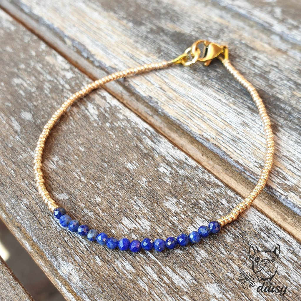 Taddart Minerals - Bracciale Blu In Lapislazzuli Naturale Con - Foto 5